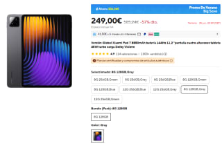 Tablet Xiaomi Pad 7 de 8GB/128GB por 249€