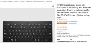 HP 350 Compact Multi-Device Bluetooth Toetsenbord voor €13,71 bij Amazon