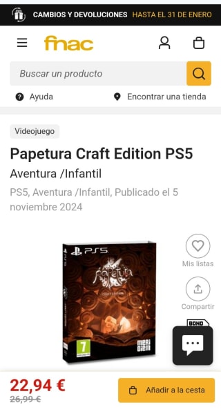 Papetura Craft Edition PS5 por 22,94€ (socios)
