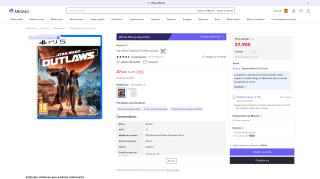 Star Wars Outlaws PS5 por 37,90€