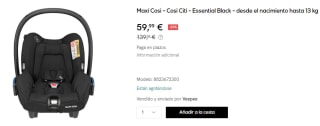 Maxi Cosi - Cosi Citi - Essential Black por 59.99€