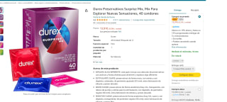 Preservativos Surprise Mix, Mix Para Explorar Nuevas Sensaciones, 40 condones marca Durex por 13,91€