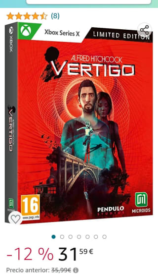 Alfred Hitchcock Vertigo Limited Edition Xbox Series X por 31,59€.