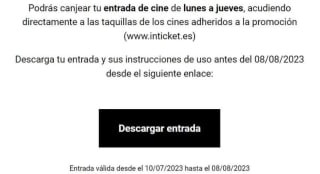 Entrada de cine gratis