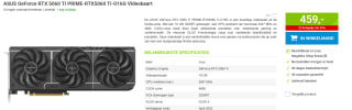 Asus GeForce RTX 5060 Ti, 16GB, Prime OC Videokaart voor €459 bij Megekko