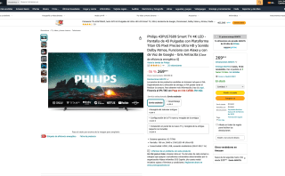 Smart TV Philips 43PUS7609 4K LED 43" por solo 269€