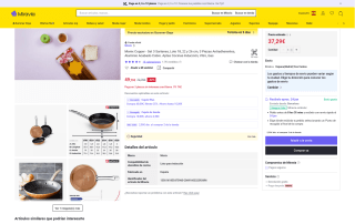 Monix Copper set 3 sartenes 18 22 26 cm por 37,29€