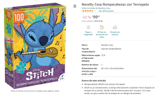 Rompecabezas con Terciopelo Stitch por $99 en Amazon