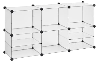 SONGMICS Estantería Modular de 9 Compartimentos, Organizador de Plástico 30x40x30cm con Martillo de Goma y Hierro Blanco LPC36W por solo 18,55€