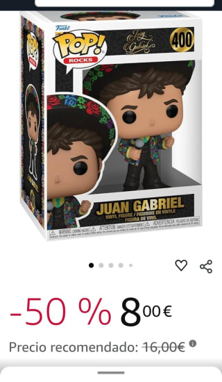 Funko Pop Rocks Juan Gabriel por 8€.