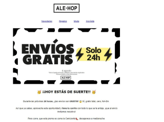 Hoy envíos gratis en Ale-Hop (compra mínima 10€)