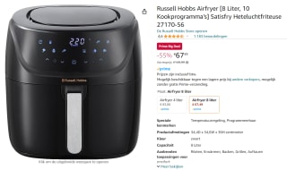 Russell Hobbs Airfryer 8L voor €67,49 bij Amazon