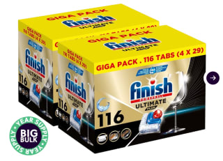 Finish Ultimate Plus Regular Vaatwastabletten - 132 Capsules voor €39,95 bij Ibood