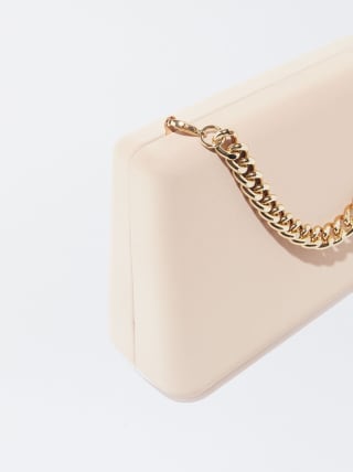 Bolso Clutch de fiesta con asa de cadena por 7,99€.