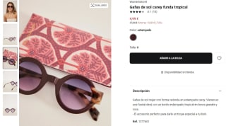 Gafas de sol carey con funda tropical por 4,99€