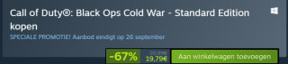 Call of Duty®: Black Ops Cold War - Standard Edition voor €19,79 bij Steam