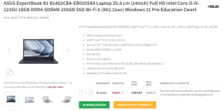 ASUS ExpertBook B1 B1402CBA-EB0205XA 14" laptop voor €504,51 bij Redshell