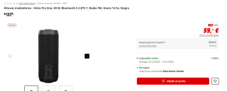 Altavoz inalámbrico Vieta Pro Star, 40 W, Bluetooth 5.3 por 59€