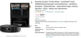 iRobot® Roomba® Combo 10 Max robotstofzuiger - X0858 voor €849 bij Amazon
