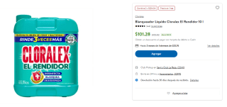 Blanqueador Líquido Cloralex El Rendidor 10L por $101 | Sam's Club