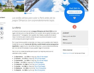Vuelos a París desde 26€ i/v