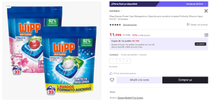 Wipp Express Power Caps Detergente en Cápsulas para Lavadora Limpieza Profunda, Eficaz en Agua Fría 33 + 33 lavados por 11.99€ (Cuenta Nueva 7.2€)