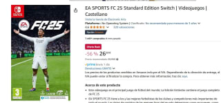 Videojuego EA SPORTS FC 25 Nintendo por 29,38€
