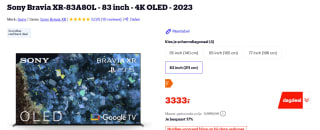 Sony Bravia XR-83A80L - 83 inch - 4K OLED - 2023 voor €3.333 bij Bol