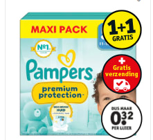 Pampers maxi- en gigapakken 1+1 gratis bij Kruidvat