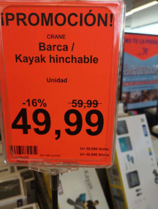 Promoción de barca Kayak hinchable Crane por 49,99€