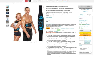 Electroestimulador muscular abdominales EMS Estimulación por 15€