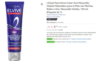 3 Botes de L'Oreal Paris Elvive Mascarilla Matizadora Pelo Rubio por 7.38€