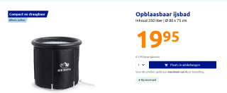 Opblaasbaar ijsbad Inhoud 250 liter voor €19,95 bij de Action