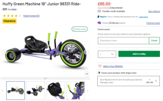 Grab Huffy green machine 16" junior from Argos as low as £65