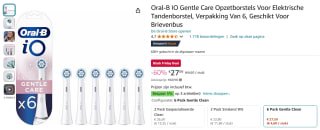6-pack Oral-b iO Gentle Care opzetborstels voor €27,59 bij Amazon