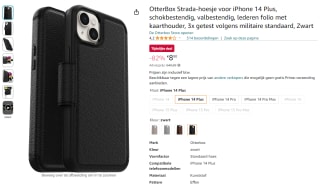OtterBox Strada-hoesje voor iPhone 14 Plus zwart voor €8,90 bij Amazon NL