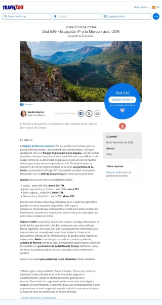 Murcia rural 4* desde 63€ para 2 personas.