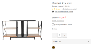 Mesa Nail It! de acero por $1,300 | Descuento Liverpool