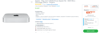 Apple Mac mini 2023 - Puce M2 à 697,50€