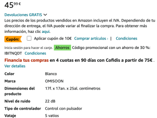 Purificador de Aire con filtro HEPA H13 CADR 170m³/h 99.97% por solo 39,99€