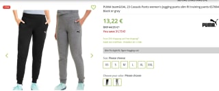 Puma Dames joggingbroek in zwart of grijs voor €13,22 bij Outlet46