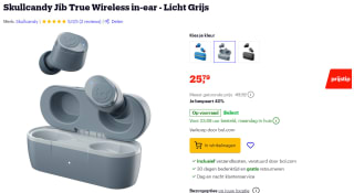 Skullcandy Jib True Wireless in-ear - Licht Grijs voor €25,79 bij bol.com