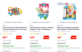 Tot 35% korting op Fisher-Price en VTech bij Bol