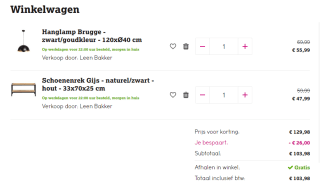 20% korting op alles vanaf 2 artikelen bij Leen Bakker