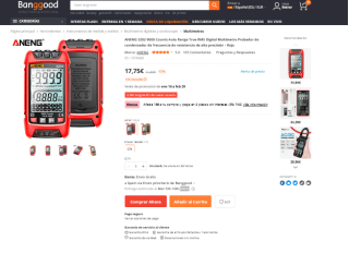 Multímetro inteligente ANENG SZ02 a solo 14,80€