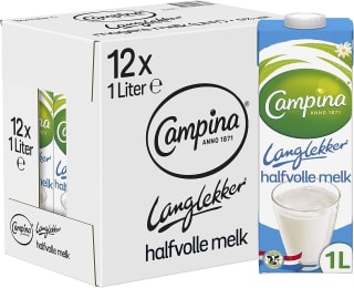 Campina Langlekker halfvolle melk 24 x 1 l voor €18,60 bij Amazon