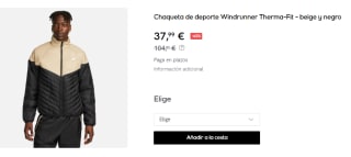 Chaqueta para Hombre Nike Windrunner Therma-Fit por 37.99€