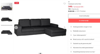 Hoekbank Olan voor €549 bij Wehkamp