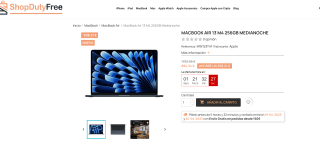 MACBOOK AIR 13 M4 16GB 256GB MEDIANOCHE por solo 884,34€