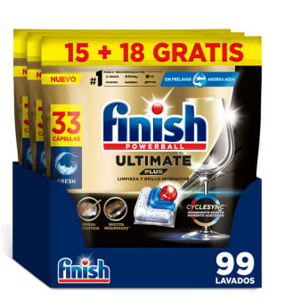 Finish Ultimate Plus Pastillas para el Lavavajillas 99 lavados por solo 27,89€